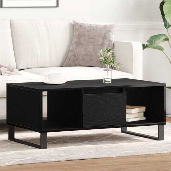 Dohányzóasztal fiókkal Fekete tölgy 90 x 50 x 36.5 cm Faanyag