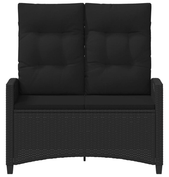 Kerti pad párnával Fekete 105 x 60 x 112 cm Acél és poliészter