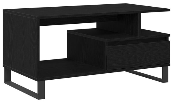 Dohányzóasztal Fekete Tölgy 90x49x45 cm Mérnöki Fa