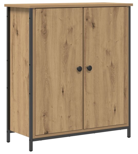 Kézműves tölgy büfé 70x30x80 cm Forgácslap és Acél