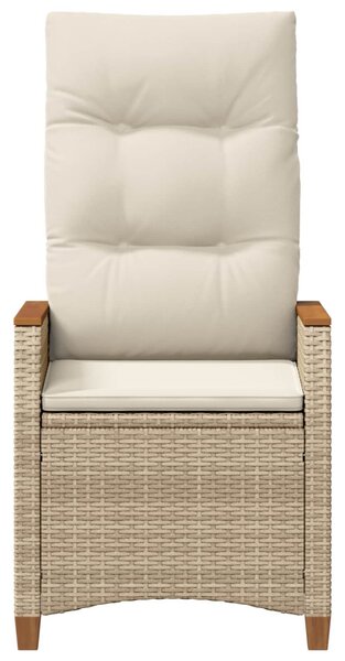 Fekvő Kerti Szék Beige és krém 64 x 57,5 x 112 cm polirattan