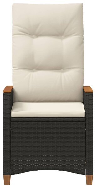 Fekvő Kerti Szék Fekete és Krém 64 x 57,5 x 112 cm polirattan