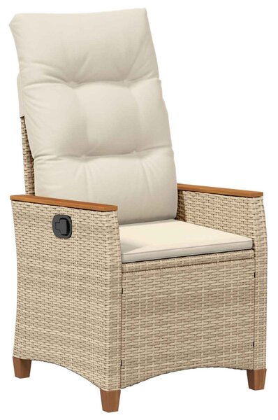 Fekvő Kerti Szék Beige és krém 64 x 57,5 x 112 cm polirattan