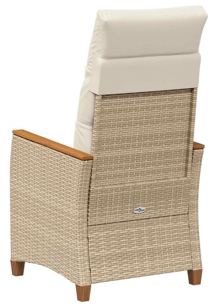 Fekvő Kerti Szék Beige és krém 64 x 57,5 x 112 cm polirattan