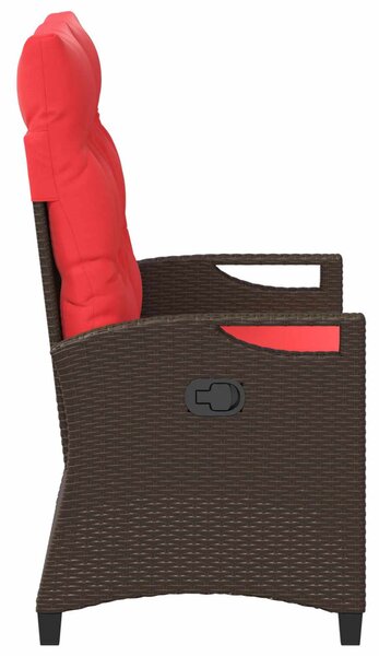 Kerti pad Barna és Piros 105 x 60 x 112 cm Acél és poliészter
