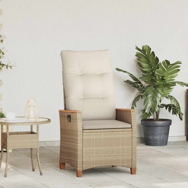 Fekvő Kerti Szék Beige és krém 64 x 57,5 x 112 cm polirattan