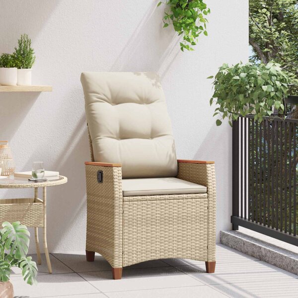 Fekvő Kerti Szék Beige és krém 64 x 57,5 x 112 cm polirattan