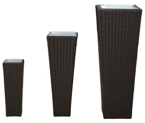 VidaXL Kültéri Készlet 3 pcs Fekete Fém