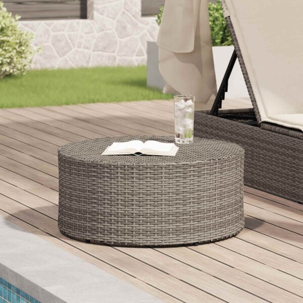 Kültéri dohányzóasztal Szürke Ø 68 x 30 cm polirattan