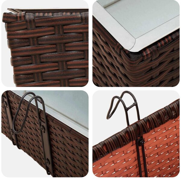 VidaXL Erkély 2 pcs 50 x 17 x 17 cm Fém