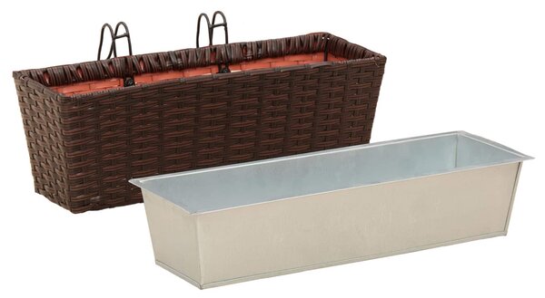 VidaXL Erkély 2 pcs 50 x 17 x 17 cm Fém