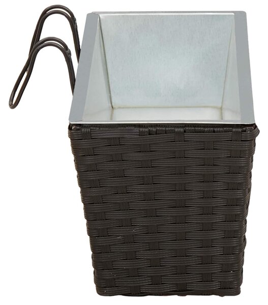 VidaXL Erkély 2 pcs Fekete 50 x 17 x 17 cm Fém