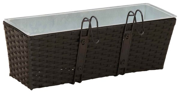 VidaXL Erkély 2 pcs Fekete 50 x 17 x 17 cm Fém