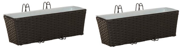 VidaXL Erkély 2 pcs Fekete 50 x 17 x 17 cm Fém