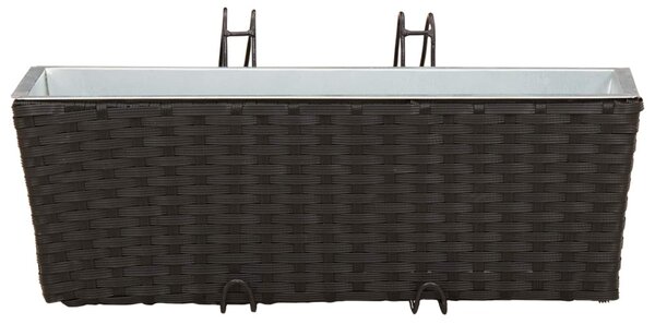 VidaXL Erkély 2 pcs Fekete 50 x 17 x 17 cm Fém