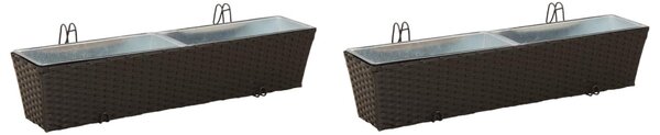 VidaXL Erkély 2 pcs 80 x 17 x 17 cm Fém