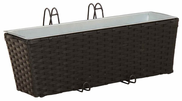 VidaXL Erkély 2 pcs Fekete 50 x 17 x 17 cm Fém