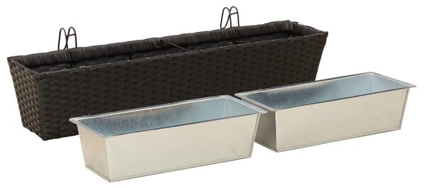 VidaXL Erkély 2 pcs 80 x 17 x 17 cm Fém