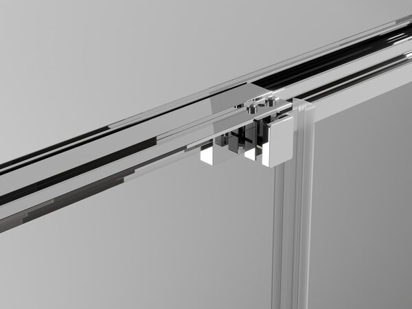 Mexen Exo, tolóajtós zuhanykabin, 80 cm-es ajtó + 70 cm-es oldalfal, átlátszó üveg, króm, 8153-080-070-01-00