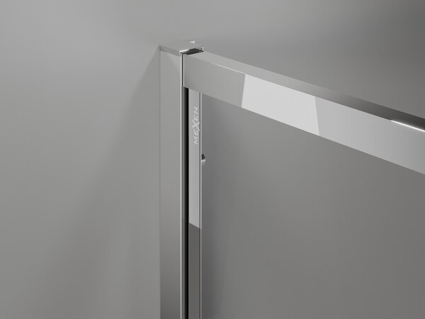 Mexen Exo, tolóajtós zuhanykabin, 80 cm-es ajtó + 70 cm-es oldalfal, átlátszó üveg, króm, 8153-080-070-01-00