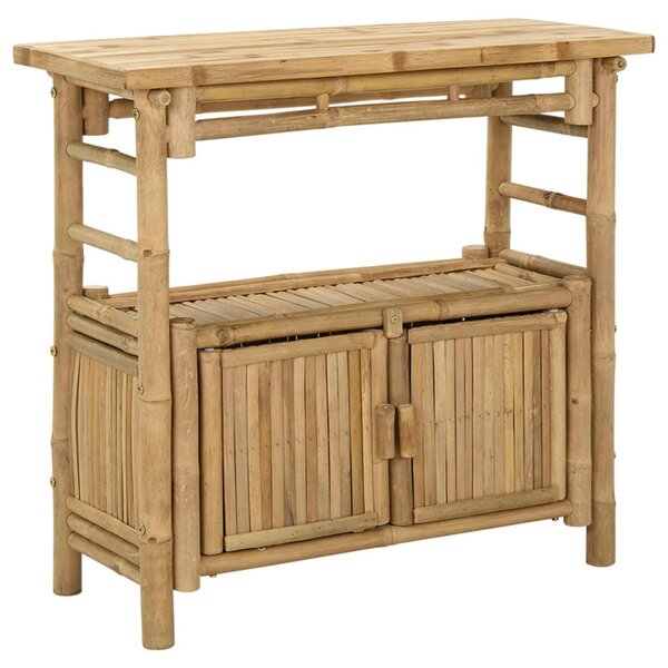 Konzolasztal polcokkal Természetes 80 x 35 x 75 cm Bambusz