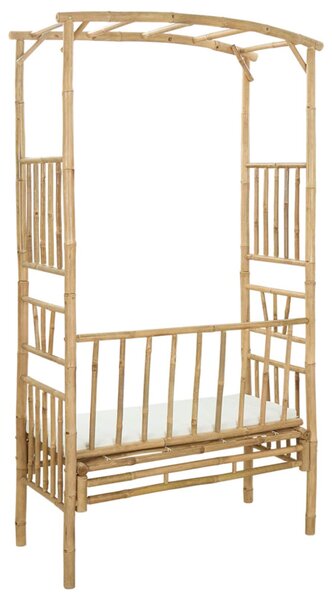 Kerti ív padtól Krémfehér 115 x 50 x 205 cm Bambusz