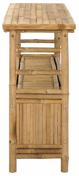 Konzolasztal polcokkal Természetes 110 x 35 x 75 cm Bambusz