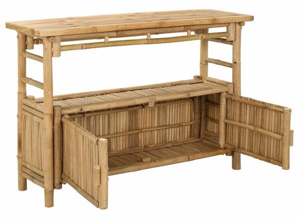 Konzolasztal polcokkal Természetes 110 x 35 x 75 cm Bambusz