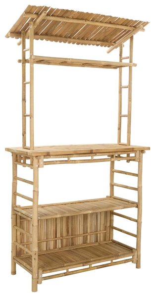 Külső Bárasztal tárolóval Természetes 110 x 50 x 210 cm Bambusz