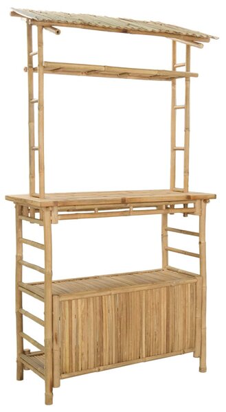 Külső Bárasztal tárolóval Természetes 110 x 50 x 210 cm Bambusz
