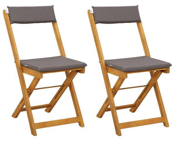 VidaXL Kültéri bistro székek 2 pcs Sötétszürke 40 x 53 x 80 cm