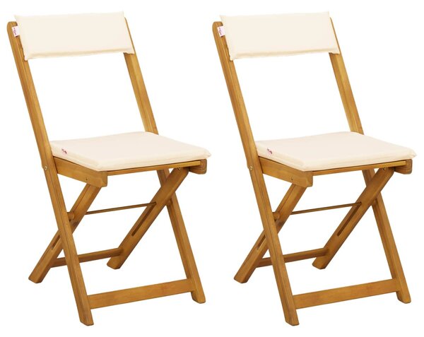 VidaXL Kültéri bistro székek 2 pcs Krémfehér 40 x 53 x 80 cm
