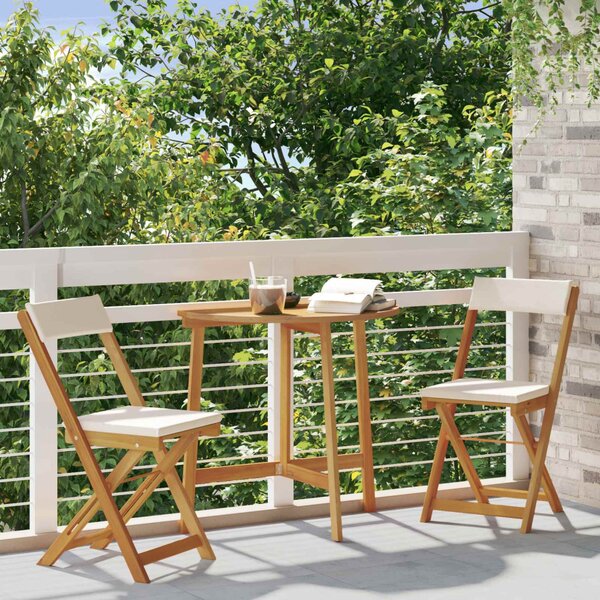 VidaXL Kültéri bistro székek 2 pcs Krémfehér 40 x 53 x 80 cm