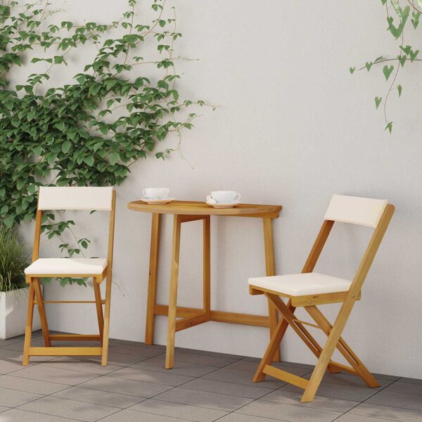 VidaXL Kültéri bistro székek 2 pcs Krémfehér 40 x 53 x 80 cm
