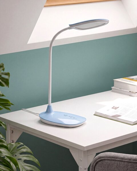 LED asztali lámpa HYDRA Dimmer funkcióval Világoskék