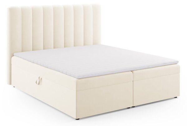 Bézs boxspring ágy tárolóhellyel 180x200 cm Gina – Milo Casa