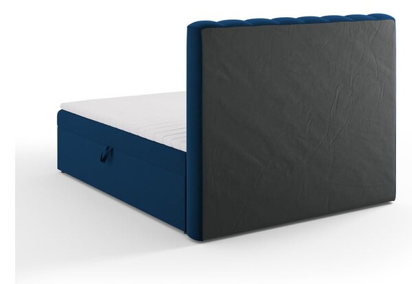 Sötétkék boxspring ágy tárolóhellyel 160x200 cm Gina – Milo Casa