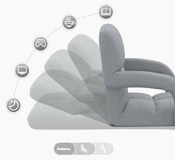 Állítható padló szék Világosszürke 58 x 62 x 58 cm Szövet