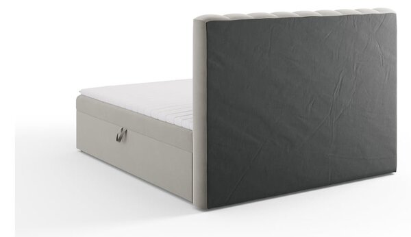 Szürke boxspring ágy tárolóhellyel 180x200 cm Gina – Milo Casa