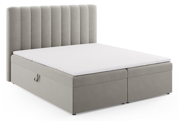 Szürke boxspring ágy tárolóhellyel 180x200 cm Gina – Milo Casa