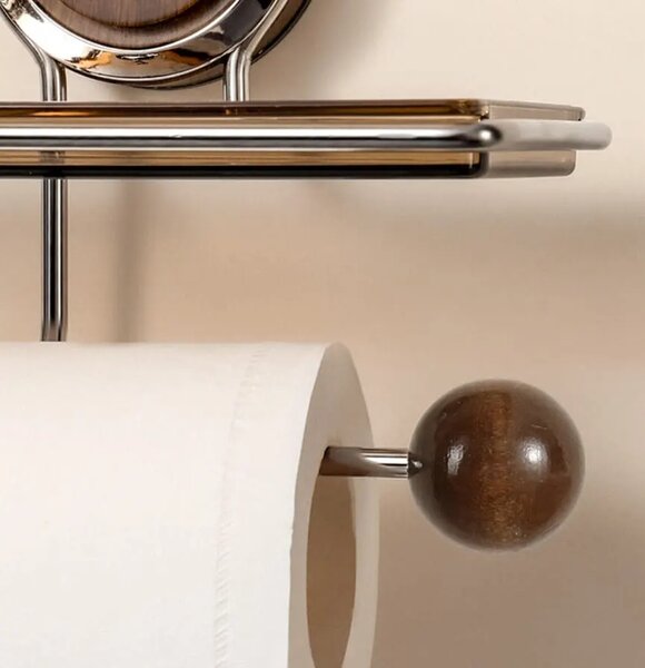 Veloraluxe™ Vákuumos Rögzítésű Wc-papír Tartó Polccal, Fehér