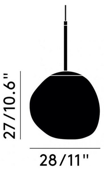 Függőlámpa Tom Dixon, Melt Mini, dimmable, Réz, Nappali, Műanyag, Dizájn