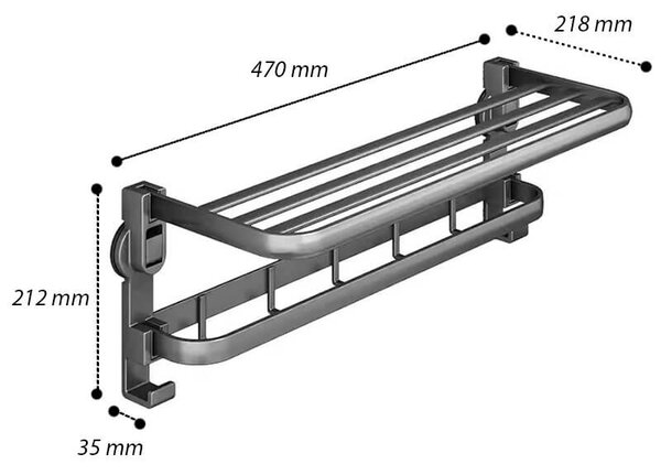 Összecsukható Fürdőszoba Polc Bathlux™