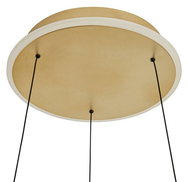 Lucande LED lógó világítás Tindra, Ø 40 cm, arany, dimmelhető, dimmelhető, Sárgaréz / arany, Nappali / Étkező, fém, Modern