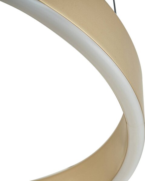 Lucande LED lógó világítás Tindra, Ø 40 cm, arany, dimmelhető, dimmelhető, Sárgaréz / arany, Nappali / Étkező, fém, Modern