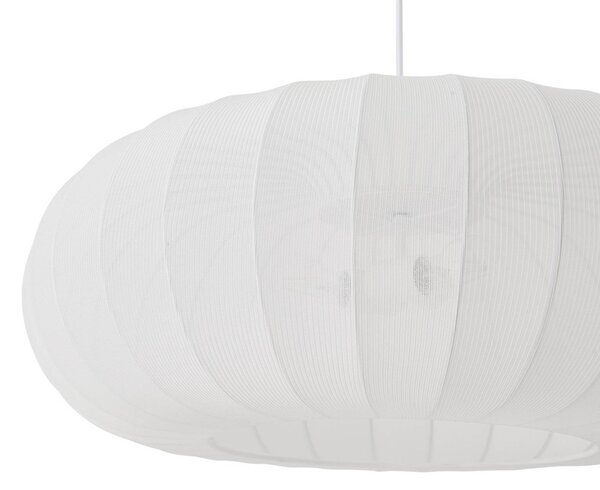 Lindby Helin lógó világítás, fehér, Ø 70 cm, textil, 3 x E27, dimmelhető, Fehér / opál, Nappali / Étkező, Textil / szövet / selyem, Skandináv