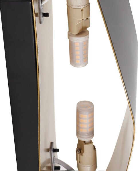 Lindby Dailin fali világítás, fekete/arany, 30 cm, fém, dimmelhető, Fekete, Nappali / Étkező, fém, Modern