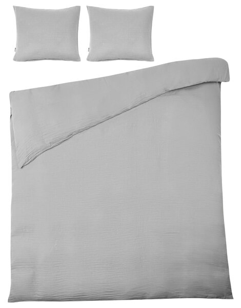 Paplanhuzat szett SUMNER Pamut muszlin 150 x 200 cm Világosszürke