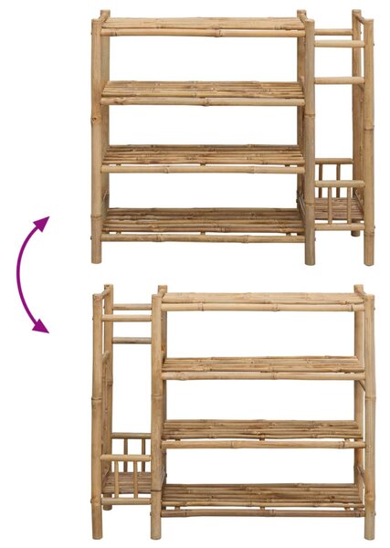 Cipőtartó polcokkal Természetes 88 x 27 x 80 cm Bambusz