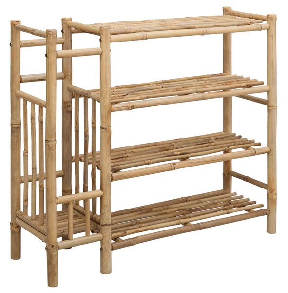 Cipőtartó polcokkal Természetes 88 x 27 x 80 cm Bambusz
